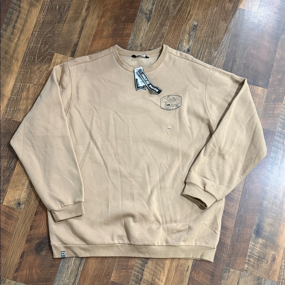 NWT Salty Crew Tan "Find Refuge in the Sea" Crewneck Sweatshirt - XXL